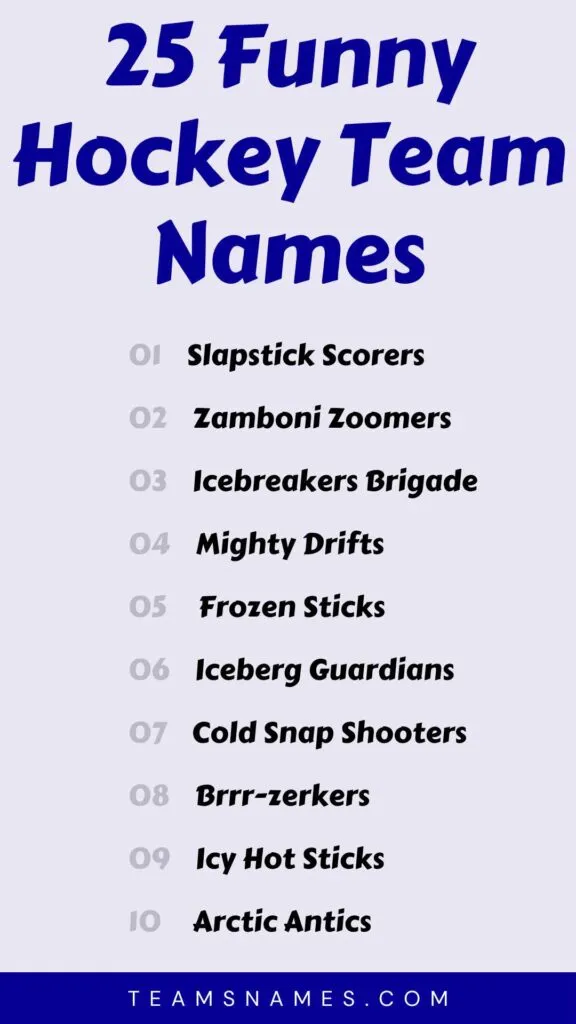 Clever and Funny Fantasy NHL Team Names for Hockey Fans