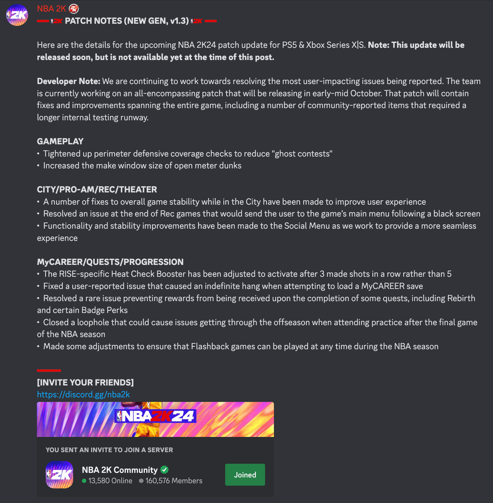 Full NBA 2K24 Patch Notes： Whats New in the Latest Update