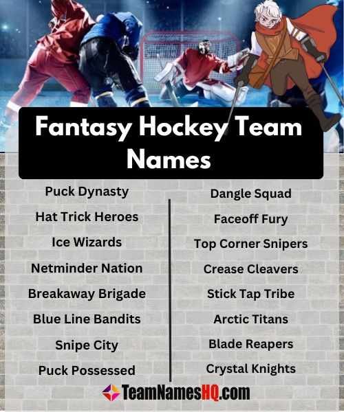 25 Funniest NHL Fantasy Hockey Team Names to Stand Out This Season
