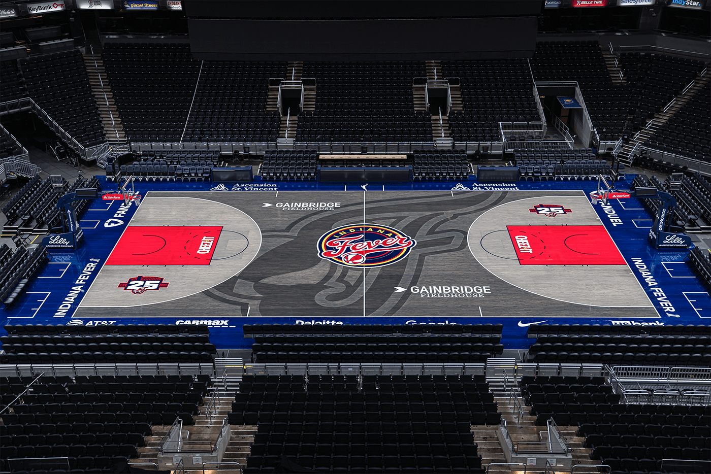 WNBA Fever Court PNG： Download Indiana Fever Basketball Graphics