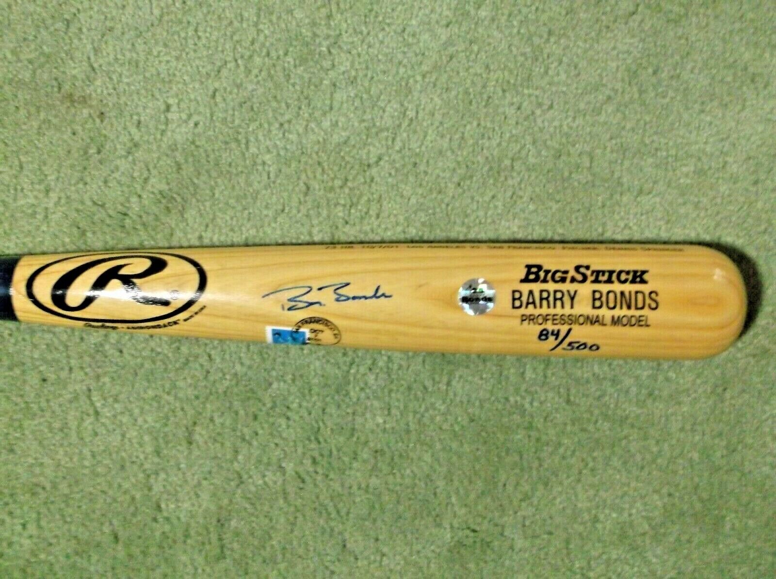 barry bonds signed baseball bat