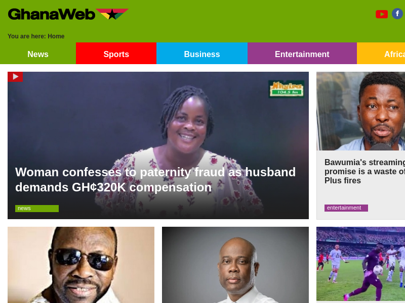 Ghana Homepage Resource for News and Sports: Latest Updates