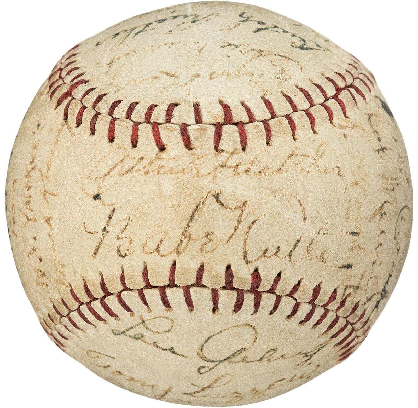 baseball signed by 1927 yankees