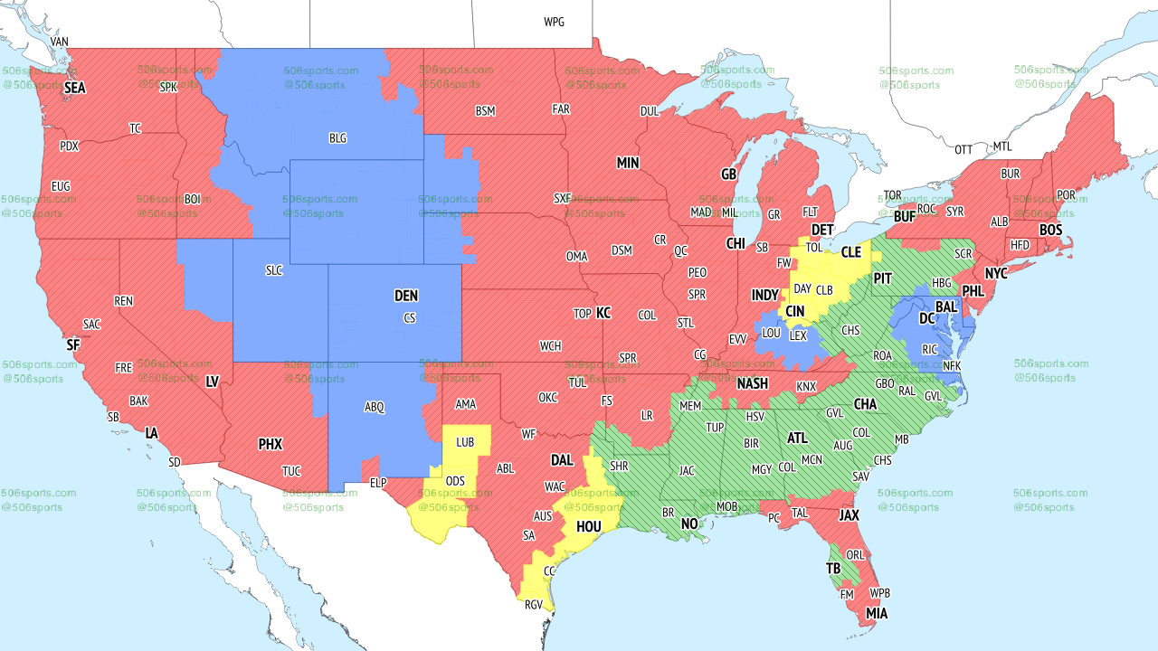 NFL Week 13 Broadcast Info: TV and Streaming Maps