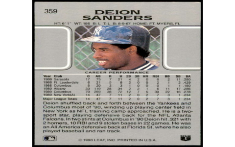 deion sanders rookie baseball card value